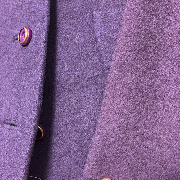 100% Cashmere Coat Vintage by Gallant in Purple szS - Picture 9 of 12